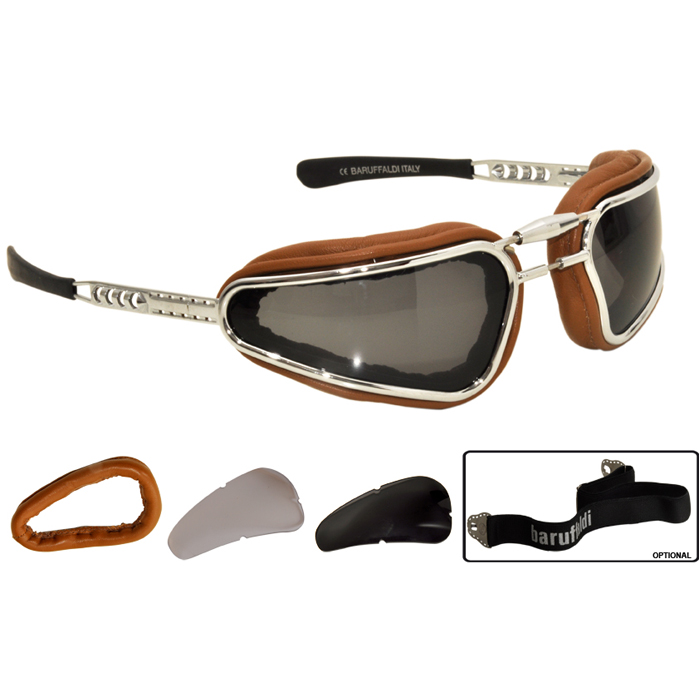 Baruffaldi Wind Tini Goggles for Motorcycle Riders 2 Sets of Lenses for sale online 